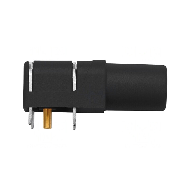 Soclu Banană 4mm 24A 1kV Negru Aurit PCB Poliamidă | Electronic-mag.ro | Componente Electronice