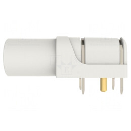 Soclu Banană Alb 4mm 24A Aurit PCB Poliamidă | Electronic-mag.ro | Componente Electronice