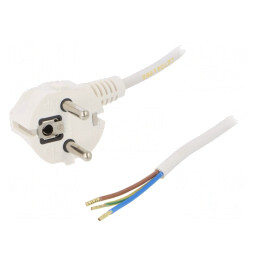 Cablu Electric PVC Alb 2m 3x0,75mm2 16A 250V | Electronic-mag.ro | Componente Electronice