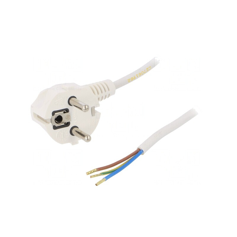 Cablu Electric PVC Alb 2m 3x0,75mm2 16A 250V | Electronic-mag.ro | Componente Electronice