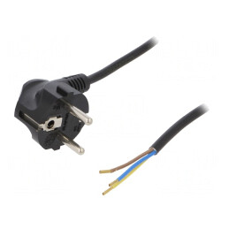 Cablu Electric 2m Negru 3x0,75mm2 PVC 16A 250V | Electronic-mag.ro | Componente Electronice