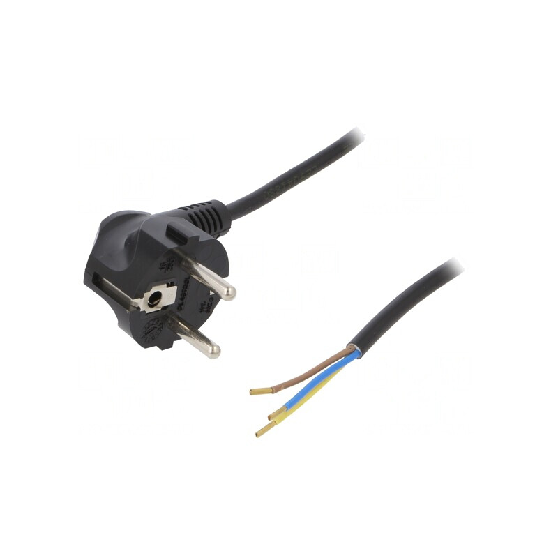 Cablu Electric 2m Negru 3x0,75mm2 PVC 16A 250V | Electronic-mag.ro | Componente Electronice