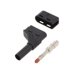 Mufă Banană 4mm Neagră Aurită 24A 60VDC | Electronic-mag.ro | Componente Electronice