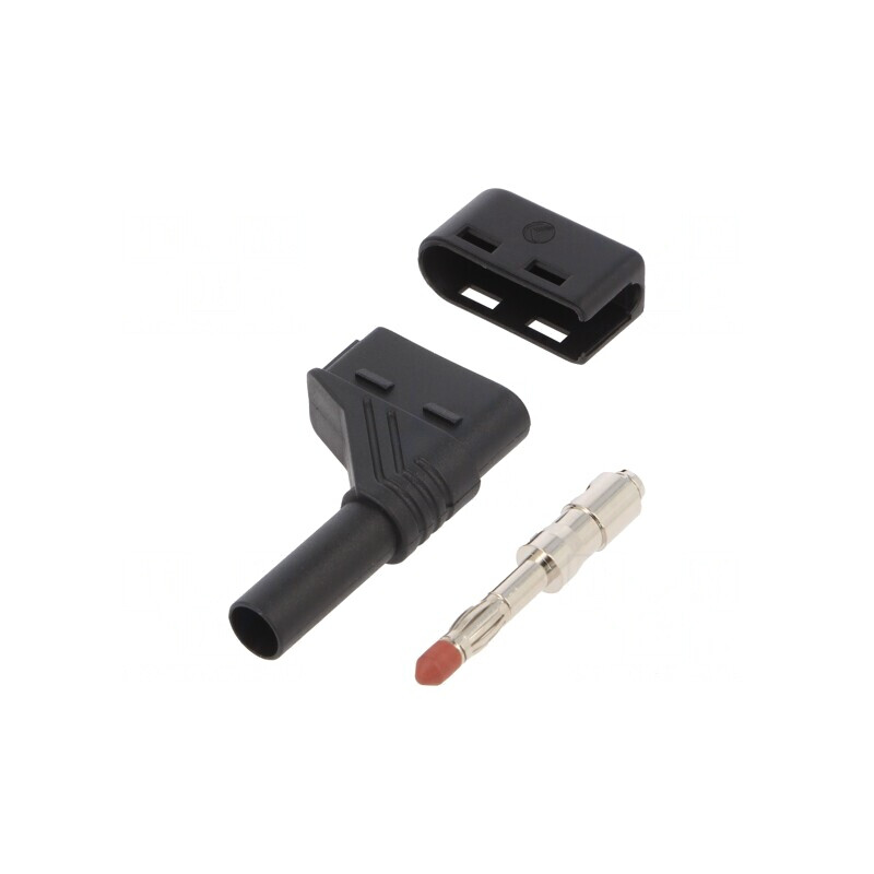 Mufă Banană 4mm Neagră Aurită 24A 60VDC | Electronic-mag.ro | Componente Electronice
