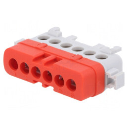 Bloc de Distribuție Electric 6 Borne 400V TS35 | Electronic-mag.ro | Componente Electronice