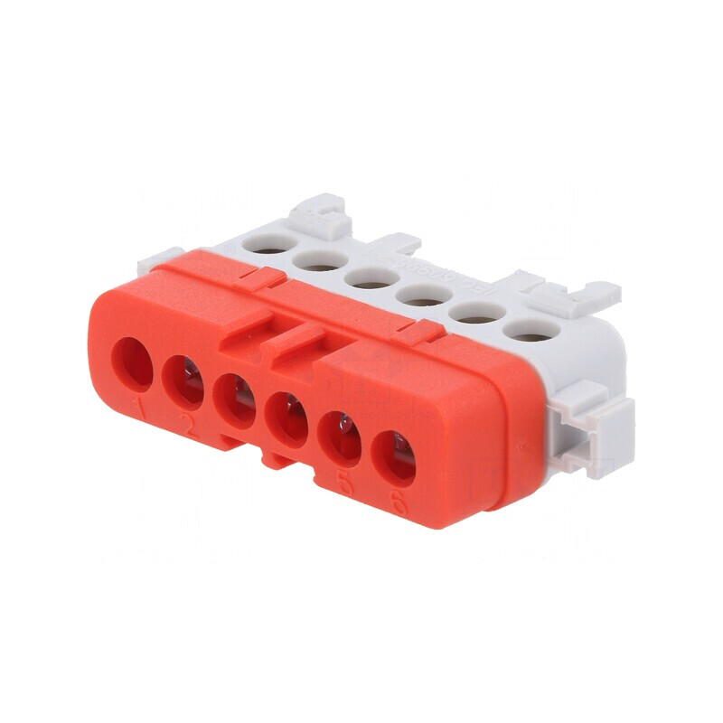 Bloc de Distribuție Electric 6 Borne 400V TS35 | Electronic-mag.ro | Componente Electronice