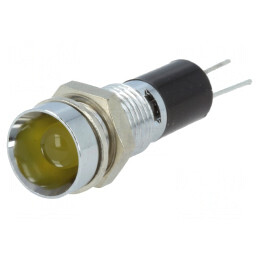 Lampă LED Galbenă 12VDC Ø8mm PCB Alamă | Electronic-mag.ro | Componente Electronice