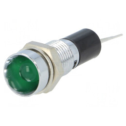 Lampă LED Verde 12VDC Ø8mm pentru PCB | Electronic-mag.ro | Componente Electronice