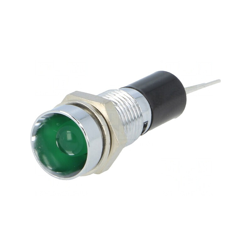 Lampă LED Verde 12VDC Ø8mm pentru PCB | Electronic-mag.ro | Componente Electronice
