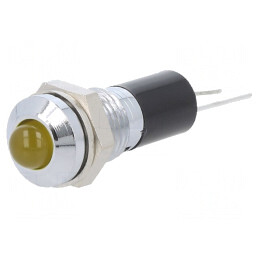 Lampă LED galbenă 12VDC Ø8mm pentru PCB | Electronic-mag.ro | Componente Electronice