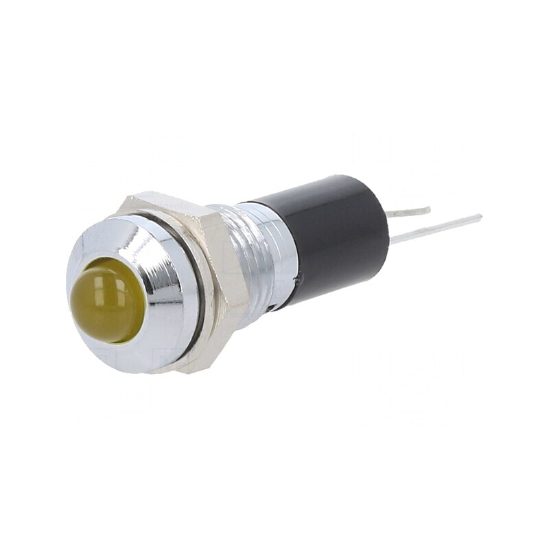 Lampă LED galbenă 12VDC Ø8mm pentru PCB | Electronic-mag.ro | Componente Electronice