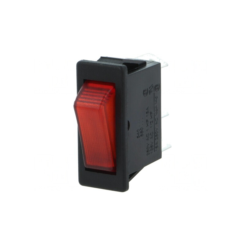 Comutator Basculant SPST ON-OFF 16A/250V cu Lampă Neon Roșie | Electronic-mag.ro | Componente Electronice