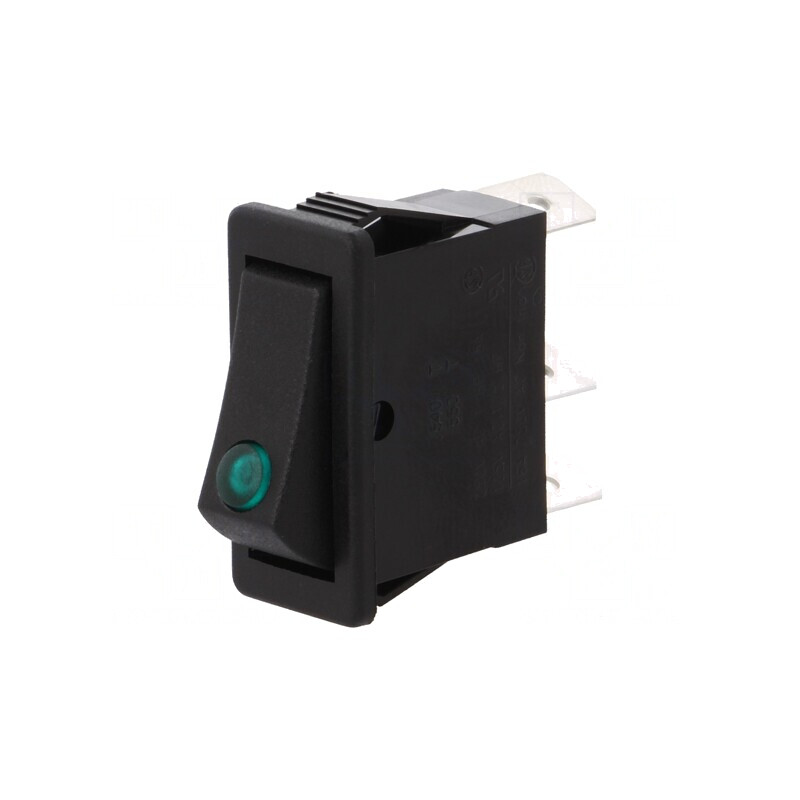 Comutator Rocker ON-OFF 16A 250V Negru cu Lumină Neon | Electronic-mag.ro | Componente Electronice