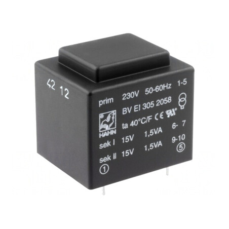 Transformator Încapsulat 3VA 230V 15V 100mA PCB | Electronic-mag.ro | Componente Electronice