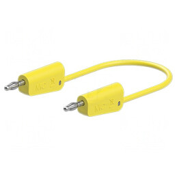 Cablu de măsurare galben 0,25m 60VDC 30VAC 32A | Electronic-mag.ro | Componente Electronice
