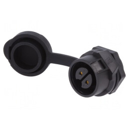 Conector Circular Soclu 16mm 2-PIN Mamă Aurit | Electronic-mag.ro | Componente Electronice