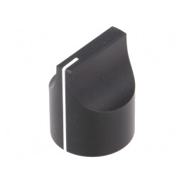 Buton rotativ negru cu indicator 6mm aluminiu | Electronic-mag.ro | Componente Electronice