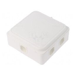 Cutie de conexiuni IP65, 110x110x49mm, albă | Electronic-mag.ro | Componente Electronice