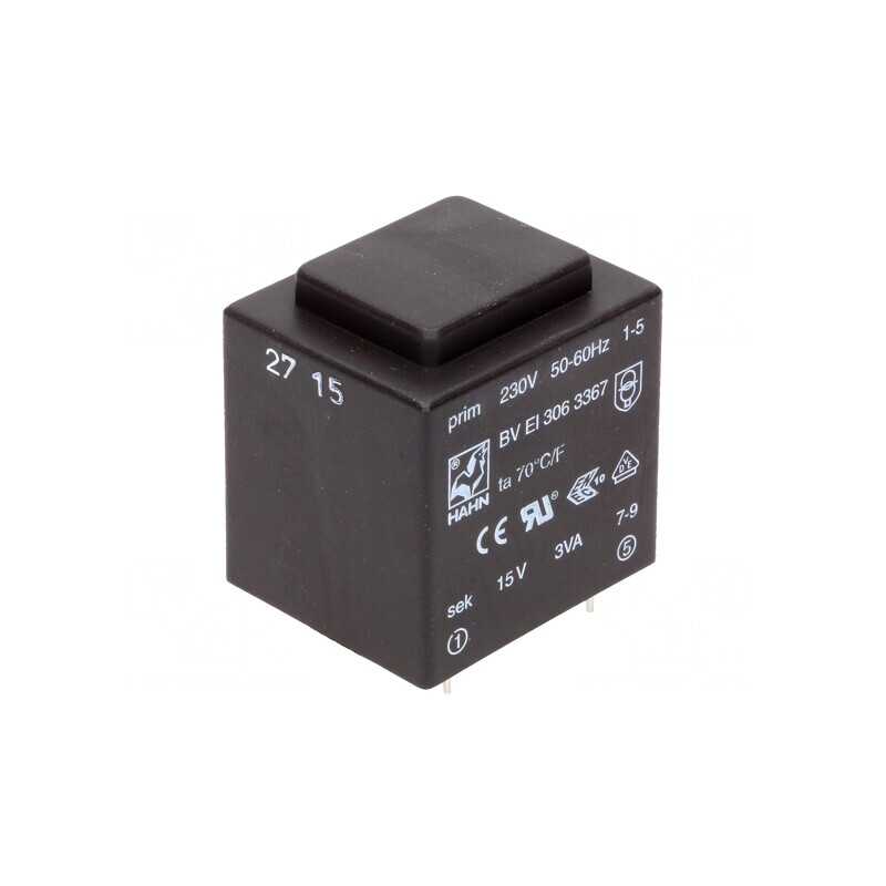 Transformator Încapsulat 3VA 230V 15V 200mA PCB | Electronic-mag.ro | Componente Electronice