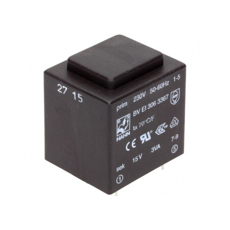 Transformator Încapsulat 3VA 230V 15V 200mA PCB | Electronic-mag.ro | Componente Electronice