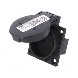 Conector Alimentare AC 2P+PE 230V 16A Negru | Electronic-mag.ro | Componente Electronice