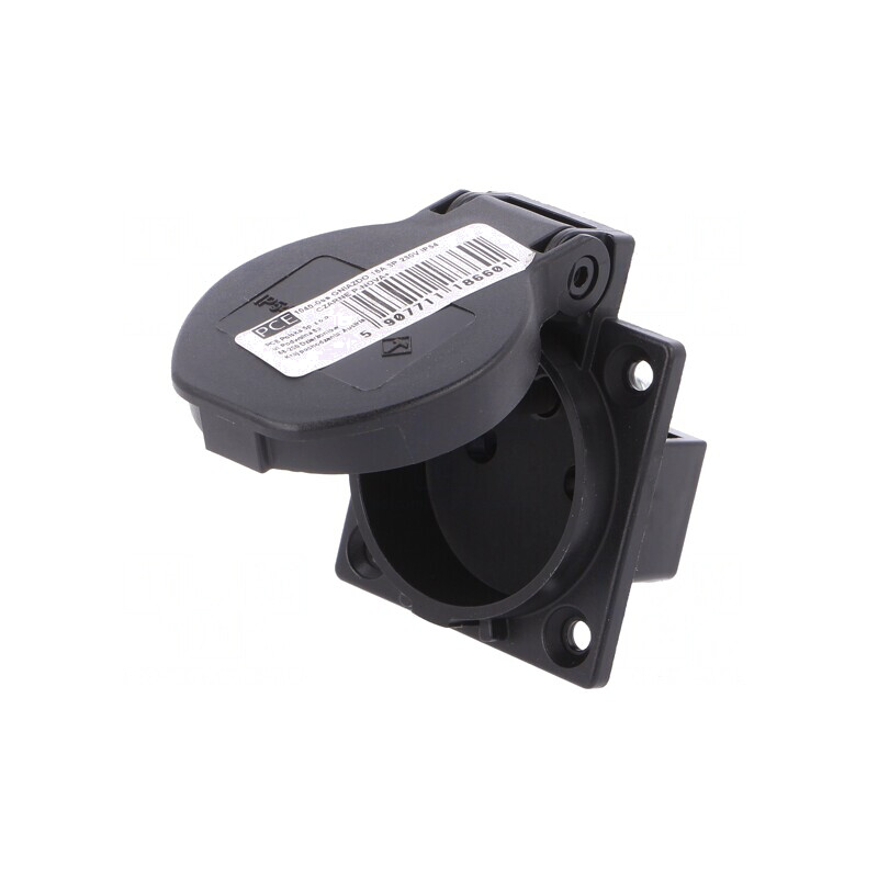 Conector Alimentare AC 2P+PE 230V 16A Negru | Electronic-mag.ro | Componente Electronice