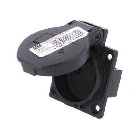 Conector Alimentare AC 2P+PE 230V 16A Negru | Electronic-mag.ro | Componente Electronice