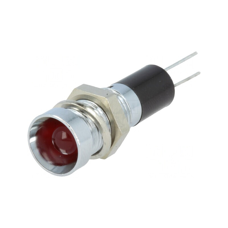 Lampă LED de control roșie 12VDC Ø8mm pentru PCB | Electronic-mag.ro | Componente Electronice