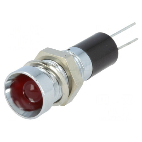 Lampă LED de control roșie 12VDC Ø8mm pentru PCB | Electronic-mag.ro | Componente Electronice