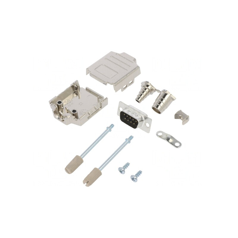Conector D-Sub 9 PIN Tată Lipire pe Cablu Gold | Electronic-mag.ro | Componente Electronice