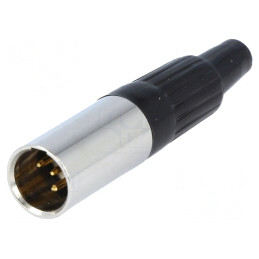 Mufă XLR mini 4 pini tată pentru lipire pe cablu | Electronic-mag.ro | Componente Electronice