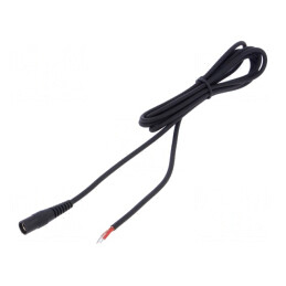Cablu Alimentare DC 5.5/2.1 Soclu Drept Negru 2m | Electronic-mag.ro | Componente Electronice