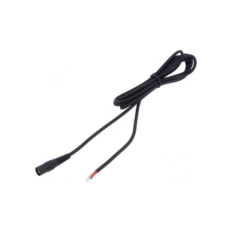 Cablu Alimentare DC 5.5/2.1 Soclu Drept Negru 2m | Electronic-mag.ro | Componente Electronice