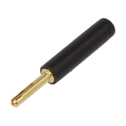 Adaptor Banană 2mm Negru Aurit 28.5mm Neizolat | Electronic-mag.ro | Componente Electronice