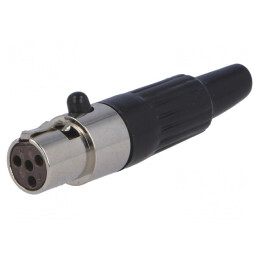 Mufă XLR mini mamă 4 pini cablu drept | Electronic-mag.ro | Componente Electronice