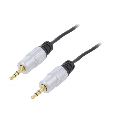 Cablu Jack 3,5mm la RCA x2 2m Aurit Negru PVC | Electronic-mag.ro | Componente Electronice