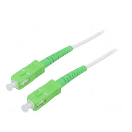 Patch Cord Fibră Optică OS2 SC/APC 5m Alb | Electronic-mag.ro | Componente Electronice