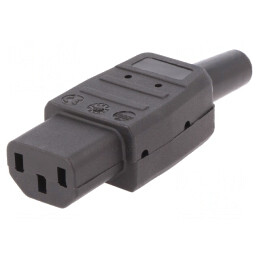 Conector Alimentare AC Mufă Mamă 10A 250V IEC 60320 Drept | Electronic-mag.ro | Componente Electronice