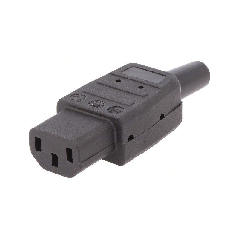 Conector Alimentare AC Mufă Mamă 10A 250V IEC 60320 Drept | Electronic-mag.ro | Componente Electronice