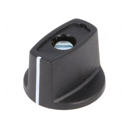 Buton rotativ negru cu indicator ABS Ø6mm Ø23x16mm