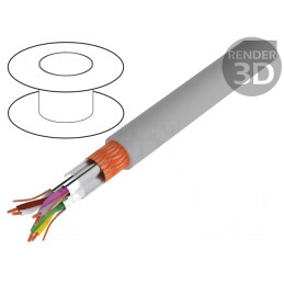 Cablu ecranat PVC gri 3x2x0,34mm2 250V