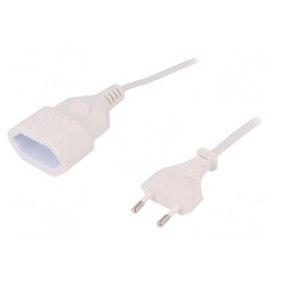 Prelungitor Alb 2m cu O Priză | Electronic-mag.ro | Componente Electronice