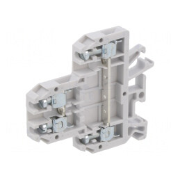 Conector Îmbinare Șine 0,5-4mm² 2 Piste 4 Borne Gri 6,4mm | Electronic-mag.ro | Componente Electronice