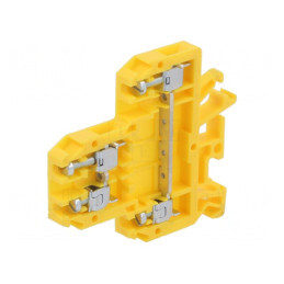 Conector de Îmbinare Șine 0,5-4mm² 2 Piste 4 Borne Galben 690V | Electronic-mag.ro | Componente Electronice