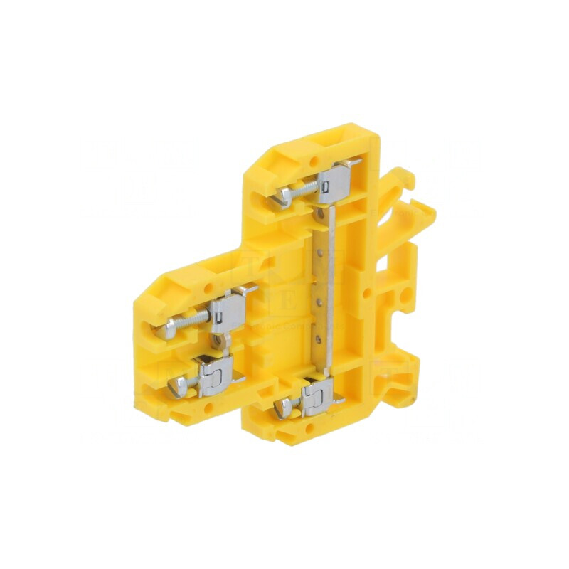 Conector de Îmbinare Șine 0,5-4mm² 2 Piste 4 Borne Galben 690V | Electronic-mag.ro | Componente Electronice