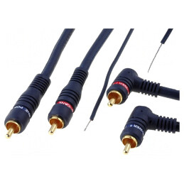 Cablu RCA unghi 2x2 5m bleumarin