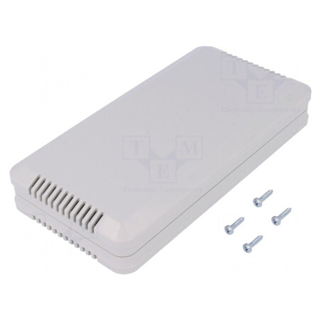 Carcasă ventilată ABS gri pentru alarmă 85x169x30 mm | Electronic-mag.ro | Componente Electronice