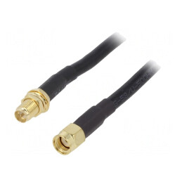 Cablu 50Ω 1m RP-SMA tată-mamă negru | Electronic-mag.ro | Componente Electronice