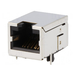 Soclu RJ45 Cat6 Ecranat pentru PCB THT | Electronic-mag.ro | Componente Electronice
