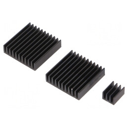 Radiator Aluminiu Negru cu Aripioare pentru Raspberry Pi | Electronic-mag.ro | Componente Electronice